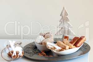 Turron, mantecados and polvorones, typical spanish christmas sweets