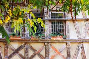 Facade of fachwerk house