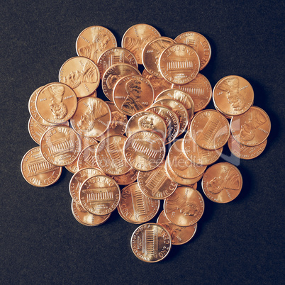 Vintage Dollar coins 1 cent wheat penny cent