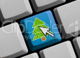 Computer Tastatur - Weihnachtsbaum und Mauspfeil