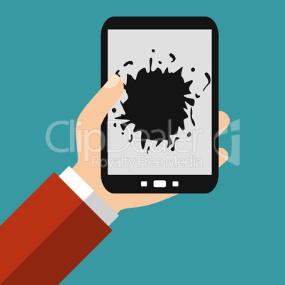 Fleck oder Beschädigung auf dem Smartphone