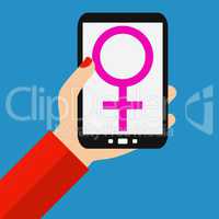 Frauen Symbol auf dem Smartphone