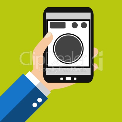 Waschmaschine auf dem Smartphone