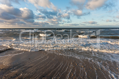 sea, storm, water, sun, beach, sand, wave