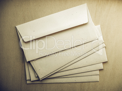 Vintage looking Letter envelope on wood table