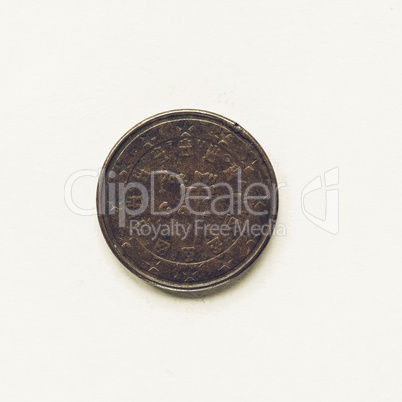 Vintage Portuguese 1 cent coin