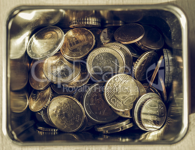 Vintage Many Euro coins