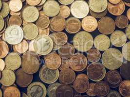 Vintage Many Euro coins