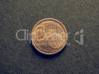 Vintage Two Cent Euro coin