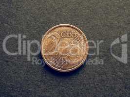 Vintage Two Cent Euro coin