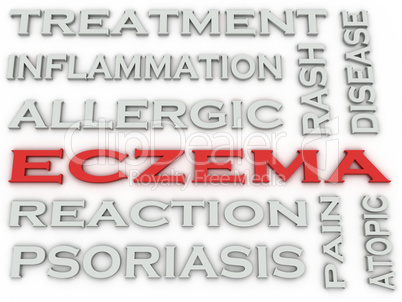 3d image Eczema word cloud concept