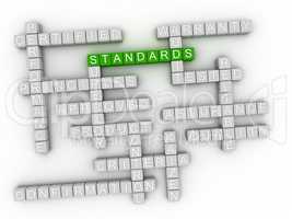 3d Standards, word cloud concept on white background