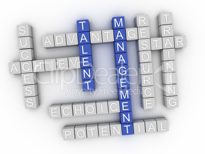 3d image Talent Management  word cloud concept