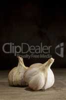 Ripe heads of garlic