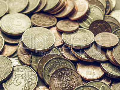 Vintage Euro coins background Vintage Euro coins background