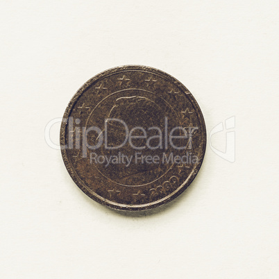 Vintage Belgian 2 cent coin