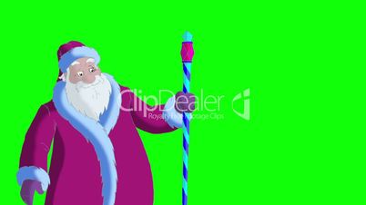 Santa Claus Blowing Snow on Green Screen
