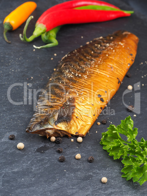 Smoked mackerel with pepper corns