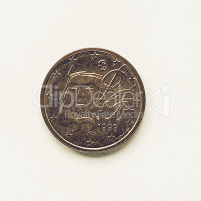 Vintage French 2 cent coin