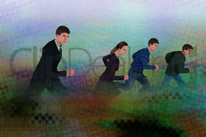 People running, illustration