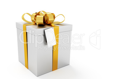 Gift box with bow, 3d-Illustration