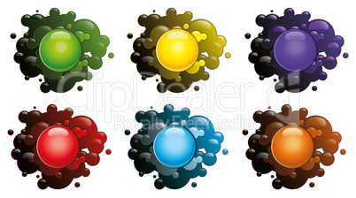 Colored blots isolated on a white background