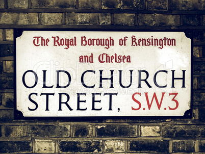 Vintage looking Street sign