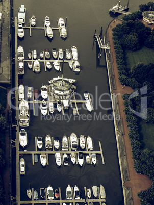 Vintage looking Boats in harbour