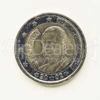Vintage Spanish 2 Euro coin