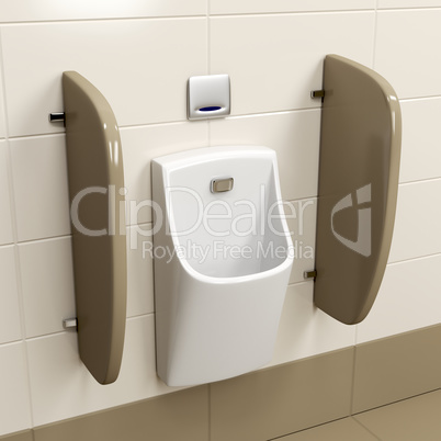 Urinal with sensor