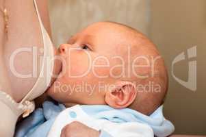 Feeding infant boy