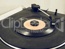 Vintage looking Vinyl record on turntable