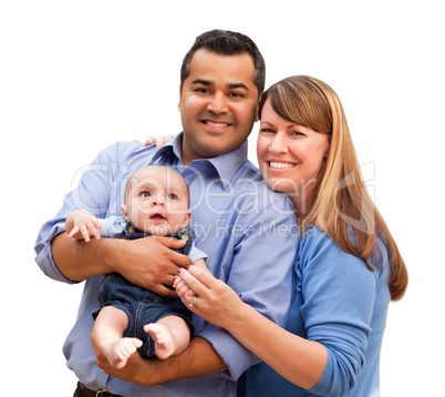 Happy Mixed Race Family Posing for A Portrait