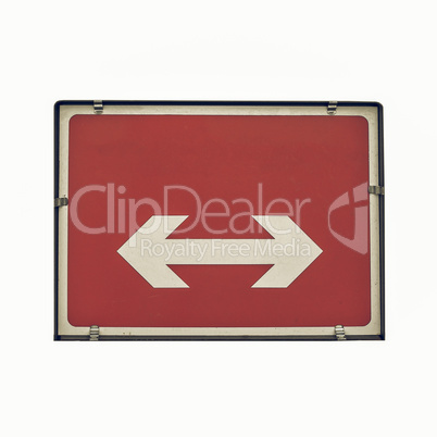 Vintage looking Direction arrow sign isolated