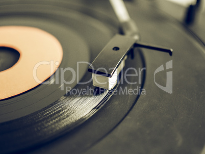 Vintage looking Vinyl record on turntable