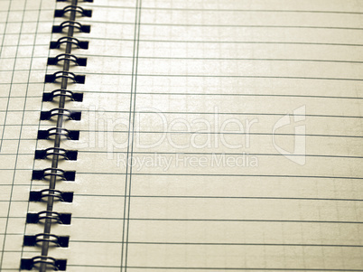 Vintage looking Blank notebook page