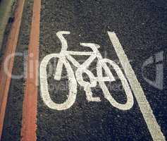 Vintage looking Bike lane sign