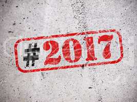 New Year 2017 hashtag