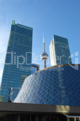 Roy Thomson hall and CN tower.