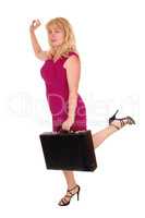 Business woman with briefcase.