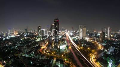 Timelapse of Bangkok life at night, Thailand