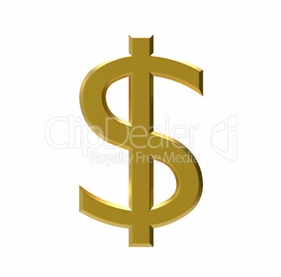 Symbol of US dolar, 3D rendering
