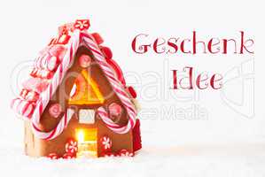 Gingerbread House, White Background, Geschenk Idee Means Gift Idea