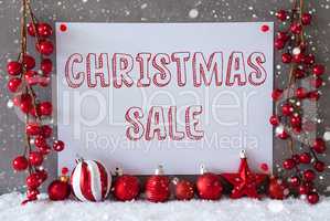 Label, Snowflakes, Balls, Text Christmas Sale