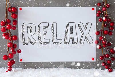 Label, Snowflakes, Christmas Decoration, Text Relax