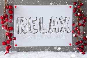 Label, Snowflakes, Christmas Decoration, Text Relax