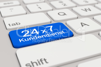 3d - keyboard - Kundendienst - 24 x 7 - blue