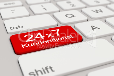 3d - keyboard - Kundendienst - 24 x 7 - red