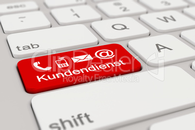 3d - keyboard - Kundendienst - red