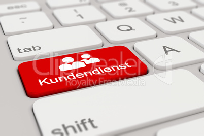 3d - keyboard - Kundendienst - red